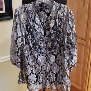 Womens plus size silver blouse